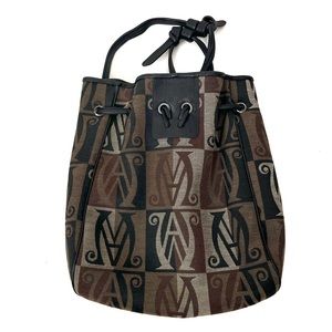 Wanlima Brown Camo Backpack with Black Leather Straps